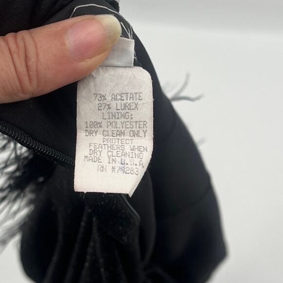 Vtg Y2K Alex Evenings Formal Dress Sz 6 Sparkle Feather Prom Whimsigoth Witchy - Picture 12 of 14